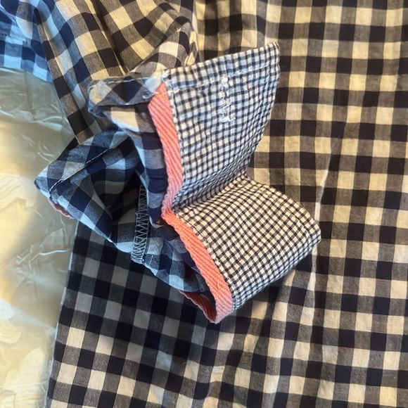 Light cotton, blue, and white checked blouse - Picture 3 of 4